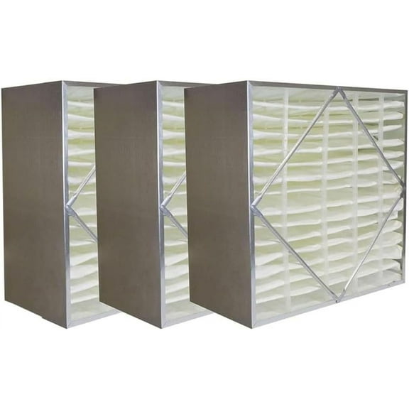 Filterbuy 24x24x12 MERV 14 No Header, Rigid Cell Box Filters HVAC Replacement (3-Pack)