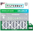 thumbnail image 1 of Filterbuy 24x24x4 Air Filter MERV 8 Dust Defense, Pleated HVAC AC Furnace Filter Replacement, 2-Pack, 1 of 7