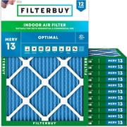 Filterbuy 25x32x1 Air Filter MERV 13 Smoke Defense, Pleated HVAC AC Furnace Filter Replacement, 12-Pack