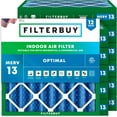 thumbnail image 1 of Filterbuy 27x27x4 Air Filter MERV 13 Smoke Defense, Pleated HVAC AC Furnace Filter Replacement, 12-Pack, 1 of 7
