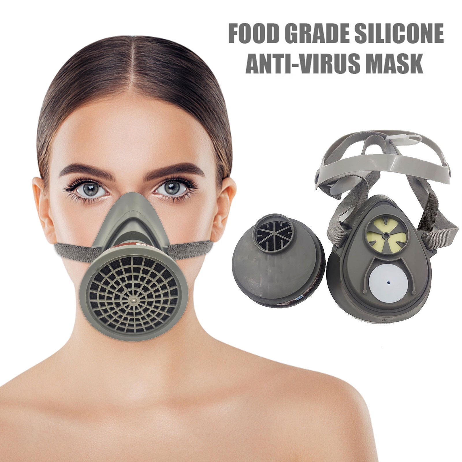 Filtered Gas Mask Self-Priming Filter Gas Mask, Spray Paint Chemical ...