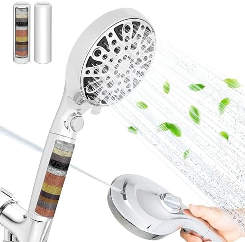 Filtered Handheld Shower Head with 8-Spray Modes and 1-Jet, 1.8 GPM ...