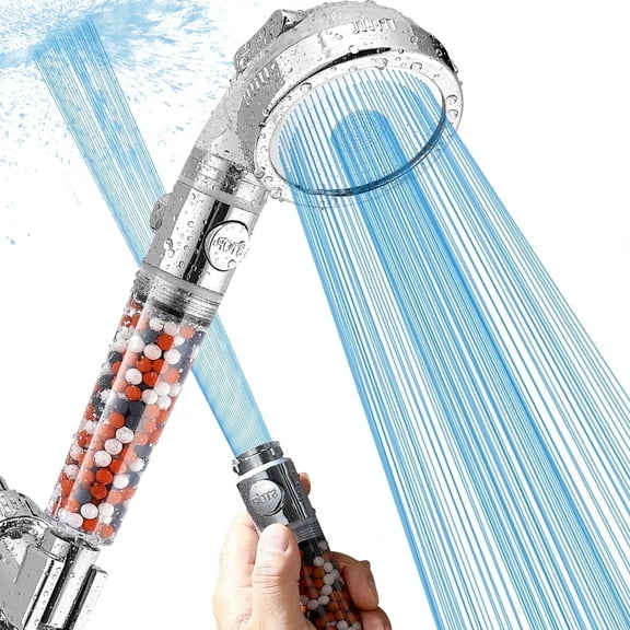 Filtered Handheld Shower Head High Pressure for Hard Water - Includes Hose and Bracket