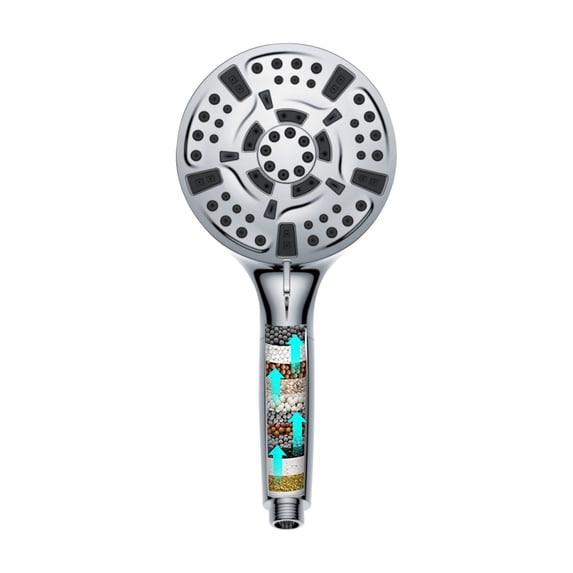 Filtered Hard Water Showerhead with 10 Medium Patterns Back Outlet Sprayer Shower Water Sprayer Handheld Shower Set