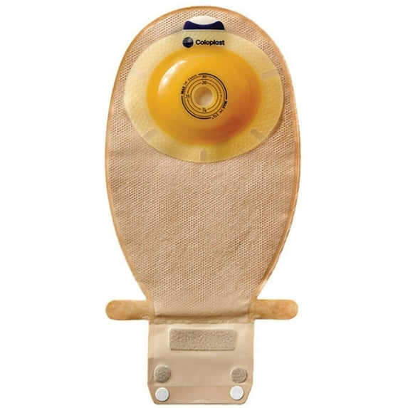 Filtered Ostomy Pouch SenSura EasiClose OnePiece System 11 12" Length Maxi 1" Stoma Drainable Convex Light PreCut