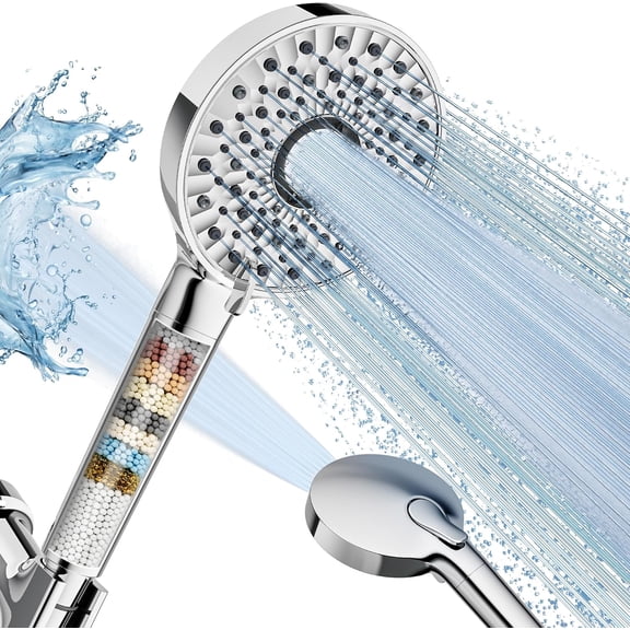 Filtered Shower Head with Handheld, High Pressure Detachable Showerhead with Stainless Hose, Water Softener Filter for Hard Water - Remove Chlorine