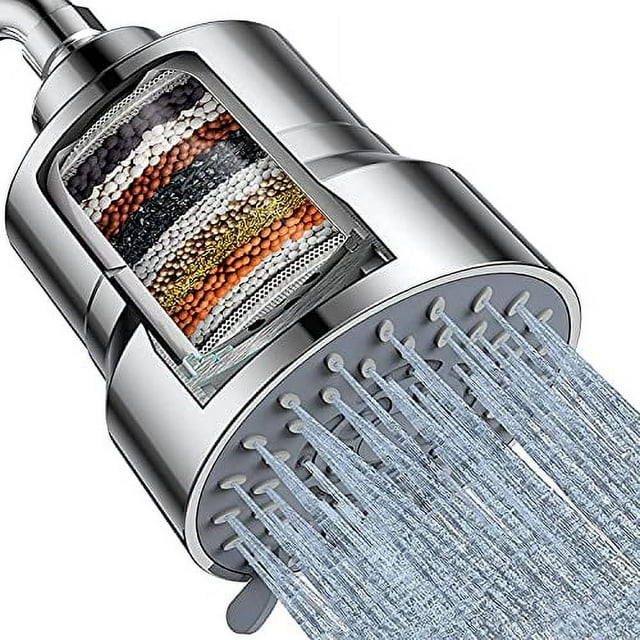 Filtered Shower Head, 3 Modes High Pressure Shower Head with 15 Stage