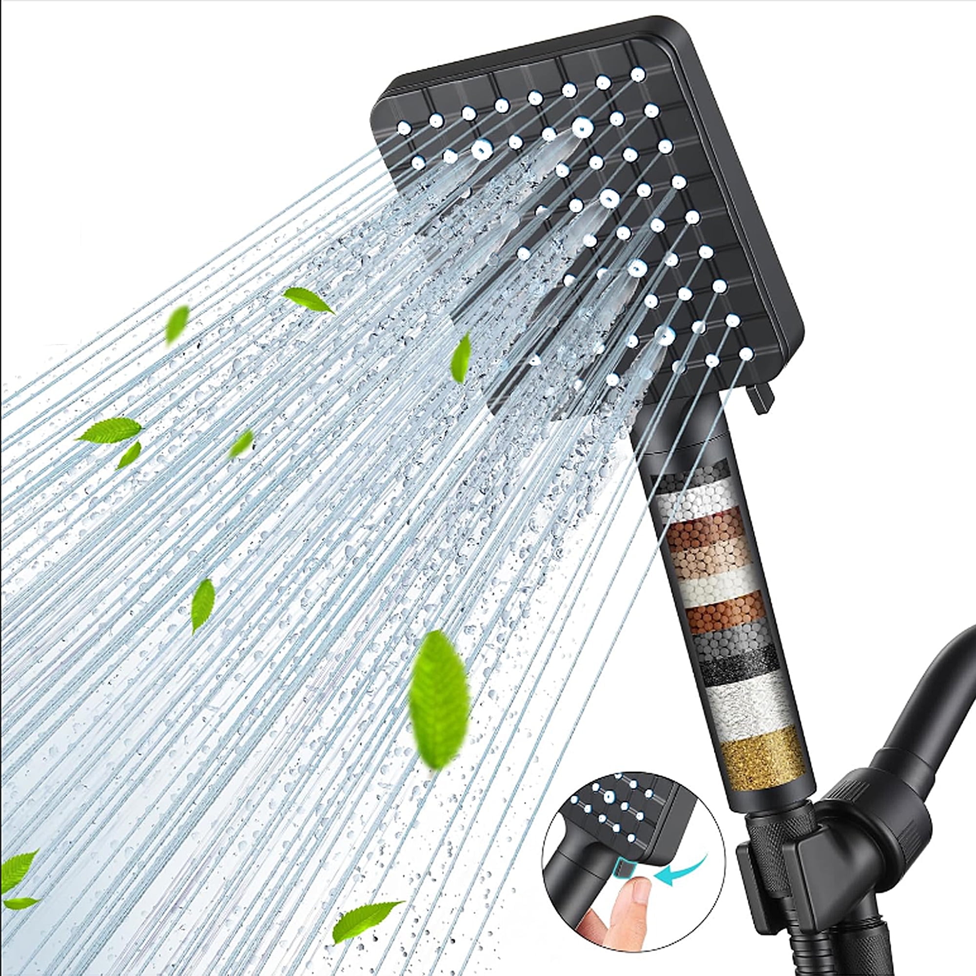 ZOWWKLLY Filtered Shower Head with Handheld, High Pressure 6 Spray ...