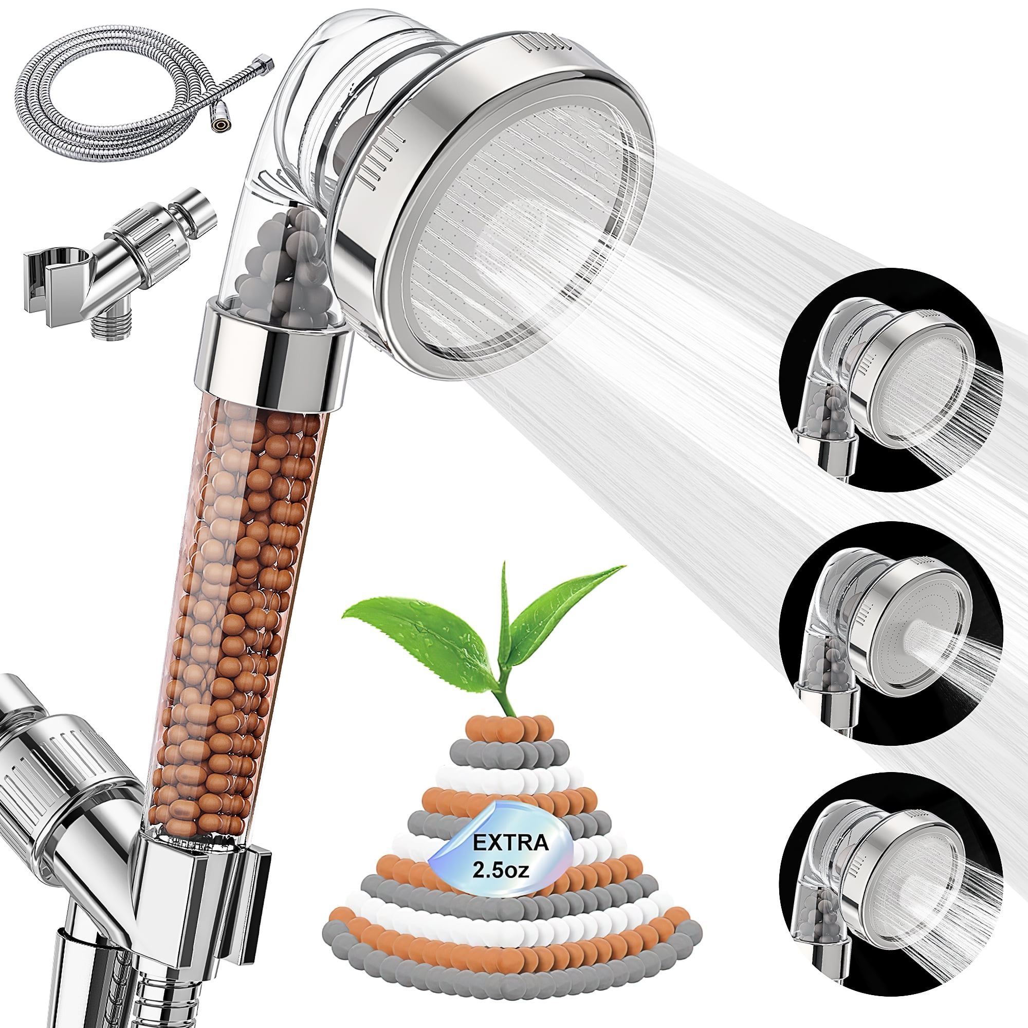 Filtered Shower Head with Handheld, High Pressure 3 Modes Shower Heads