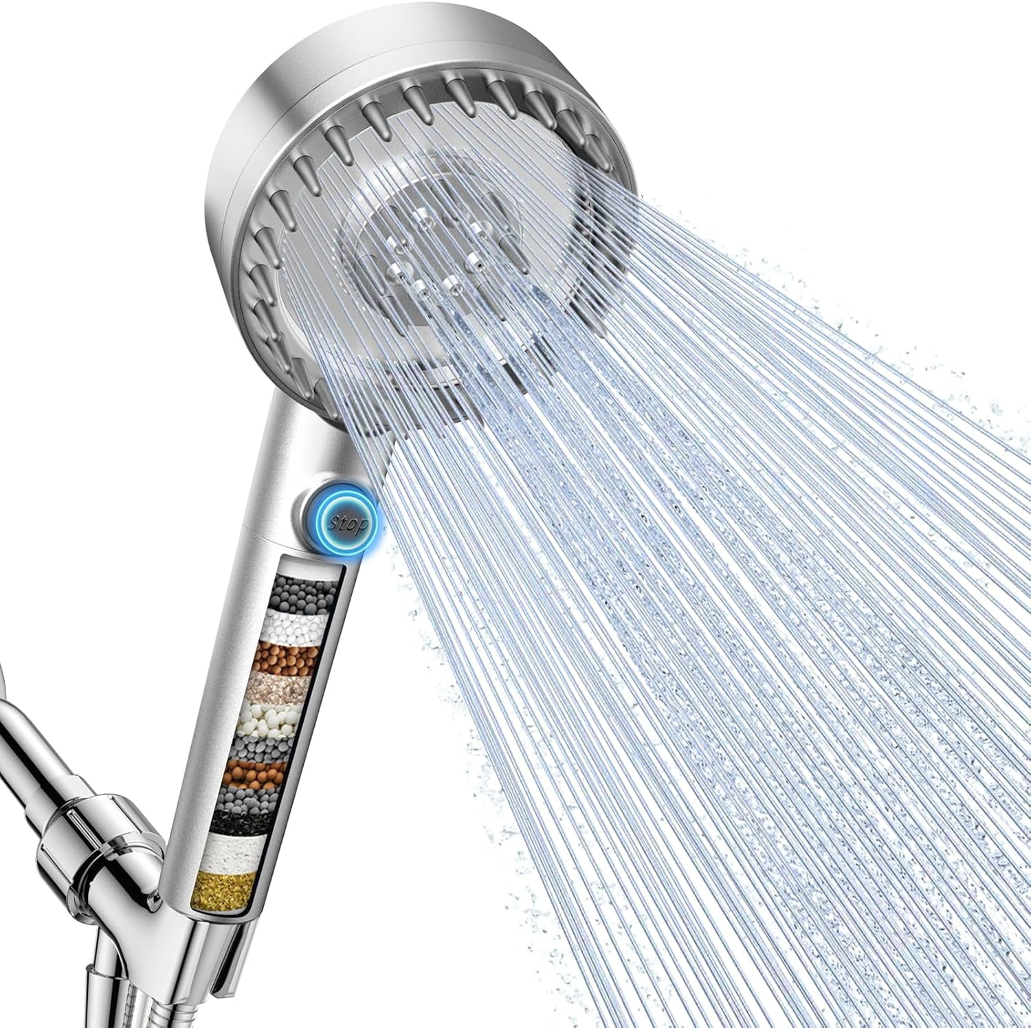 Filtered Shower Head with Handheld, High Pressure 4 Spray Mode ...