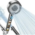 thumbnail image 1 of Filtered Shower Head with Handheld, High Pressure 4 Spray Mode Showerhead with Filters, Water Softener Filter Beads for Hard Water with ON/OFF Switch for Pets - Remove Chlorine (Gray), 1 of 4