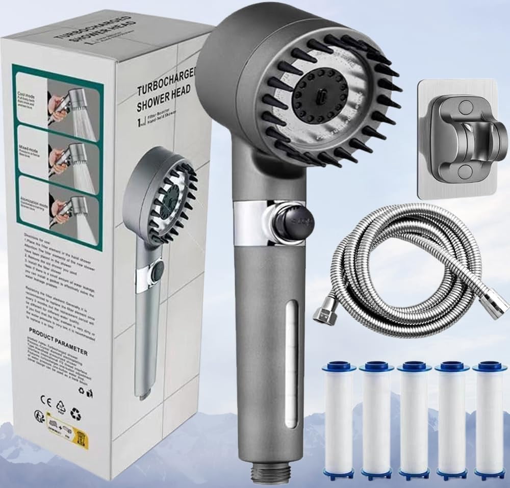 Filtered Shower Head with Handheld, High Pressure Turbo Showerhead with ...