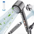 thumbnail image 1 of Cshidworld Filtered Shower Head with Handheld, High Pressure Water Flow and 4 Spray Modes Shower Head with Filter, Power Wash for Hard Water, Showerhead with ON/OFF Switch for Pets Bath, Gray, 1 of 7