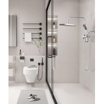 Filtered Shower Head with Handheld Spray Combo,12 inch High Pressure Rainfall Shower Head with Adjustable Slide Bar,Dual Rainfall Showerhead,Bathroom Accessories,Black