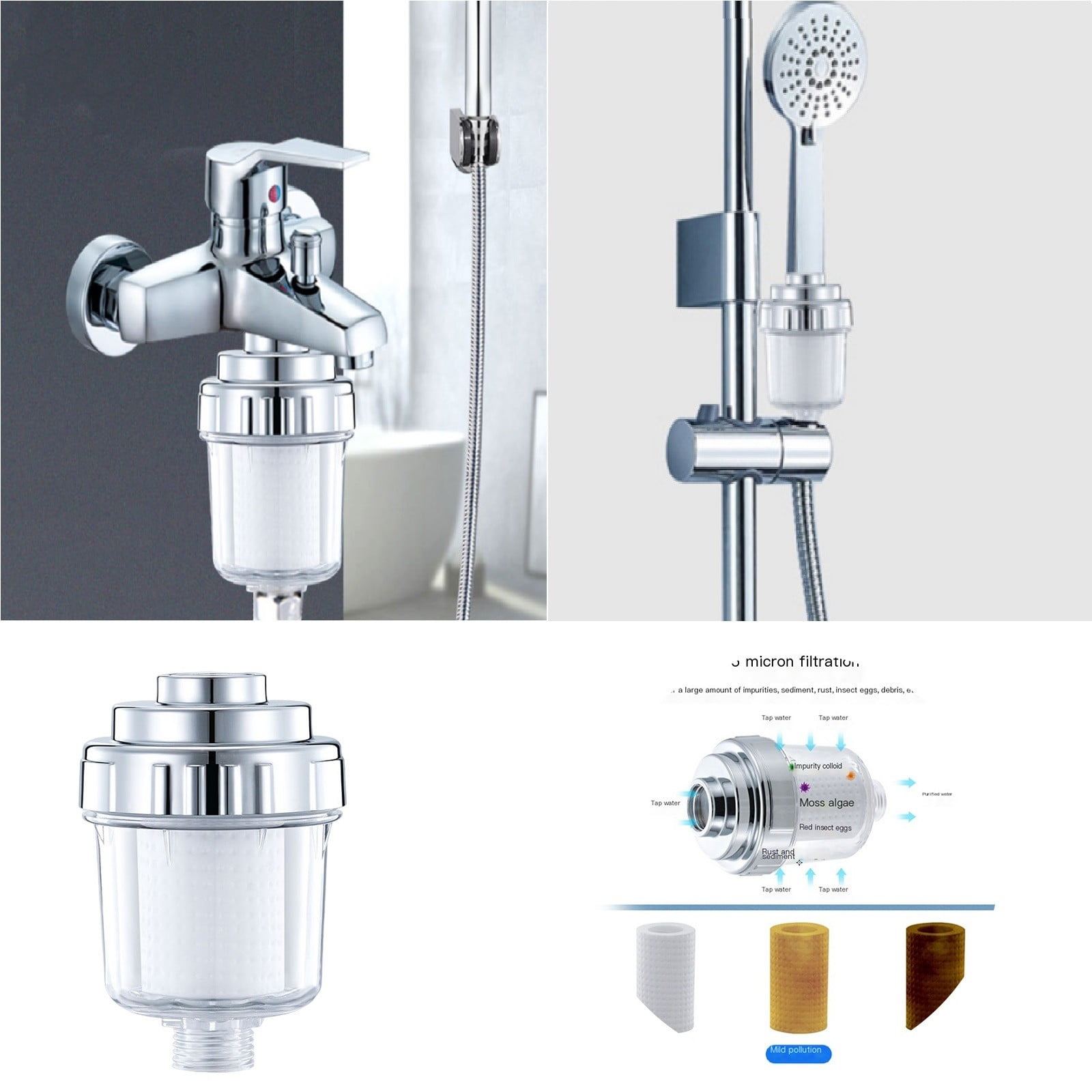 Filtered Shower Head Shower Head Set With Water Softener And Purifier