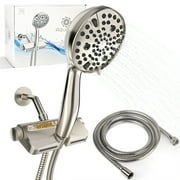 Filtered Shower Head with Wall Mounted Massage Head - 8 Layer Filter - Handheld & Fixed High-Pressure Dual Combo with 10 Spray Options - Easy Installation, Brushed Nickel (Brushed Nickel)