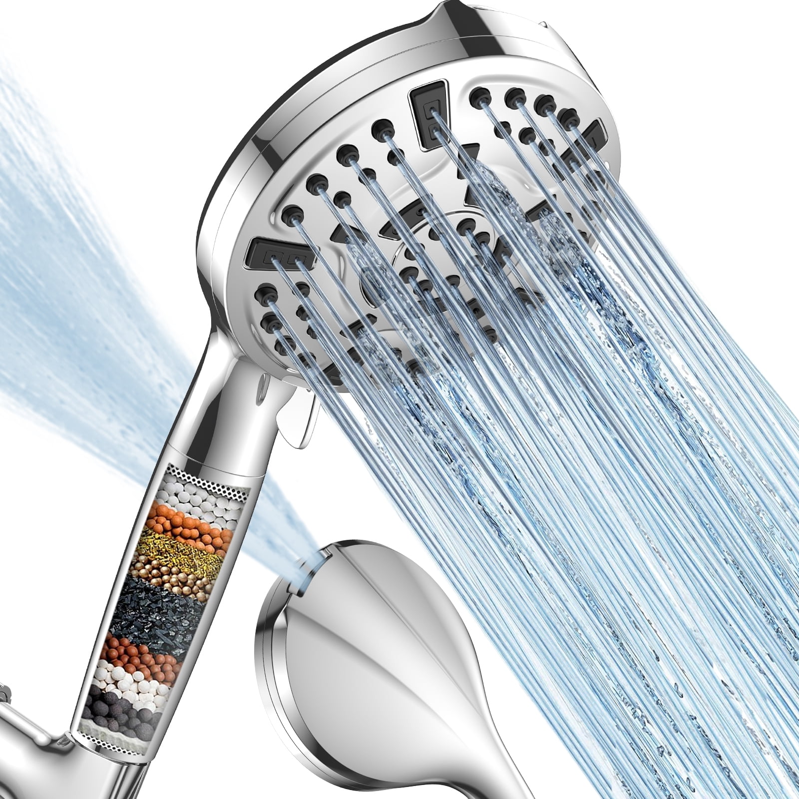 Duklik Filtered Shower Head with Handheld, High Pressure 10 Spray Mode ...