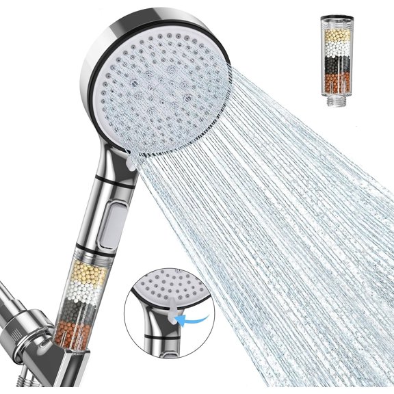 Filtered Shower with Handheld, 6- High Shower to Dry Itchy , Handheld Shower Set Includes 60" Hose & Adjustable Bracket