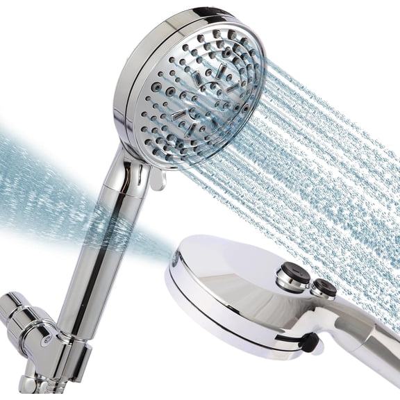 Filtered Shower  with Handheld, adjustable water  size, Multi-Mode  Drops Shower , equipped with 60 inch stainless  hose and adjustable bracket
