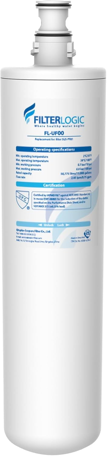 Filterlogic 3US-PF01 Under Sink Water Filter, Replacement for Advanced 3US-PF01, 3US-MAX-F01H, 3US-PF01H, Delta RP78702, Manitowoc K-00337, K-00338, HF20, HF25, HF27, HF25-S, HF20-I, Pack of 1