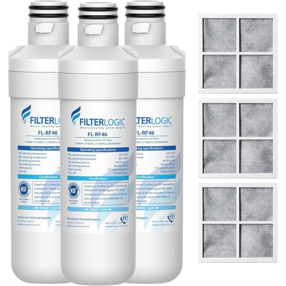 1-6PACK Replacement For LG LT1000P ADQ747935 Genuine Refrigerator Water Filter e 1-6PACK Replacement For LG LT1000P ADQ747935 Genuine Refrigerator Water Filter e