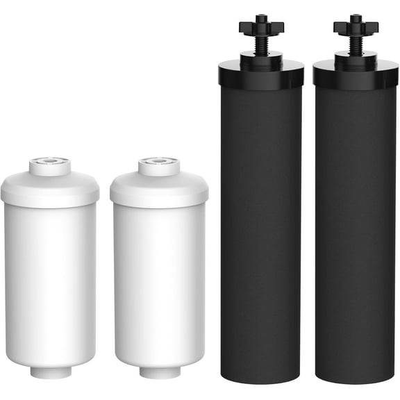 Filterlogic NSF/ANSI 372 Certified Water Filter, Replacement for Berkey Black Filters (BB9-2) & Fluoride Filters (PF-2) Combo Pack