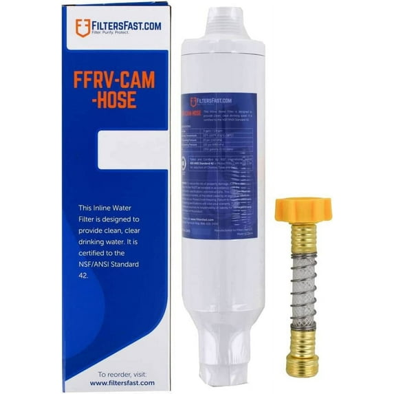 Filters Fast FFRV-CAM-HOSE Inline Water Filter with Flexible Connector Hose