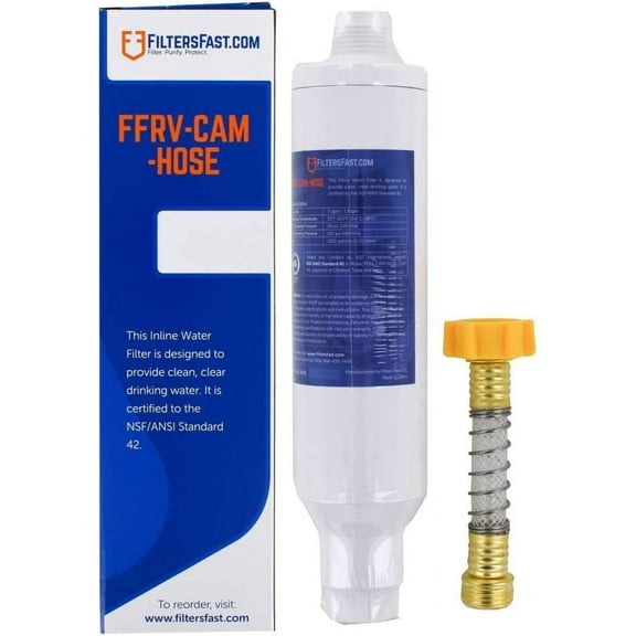 Filters Fast FFRV-CAM-HOSE Inline Water Filter with Flexible Connector Hose
