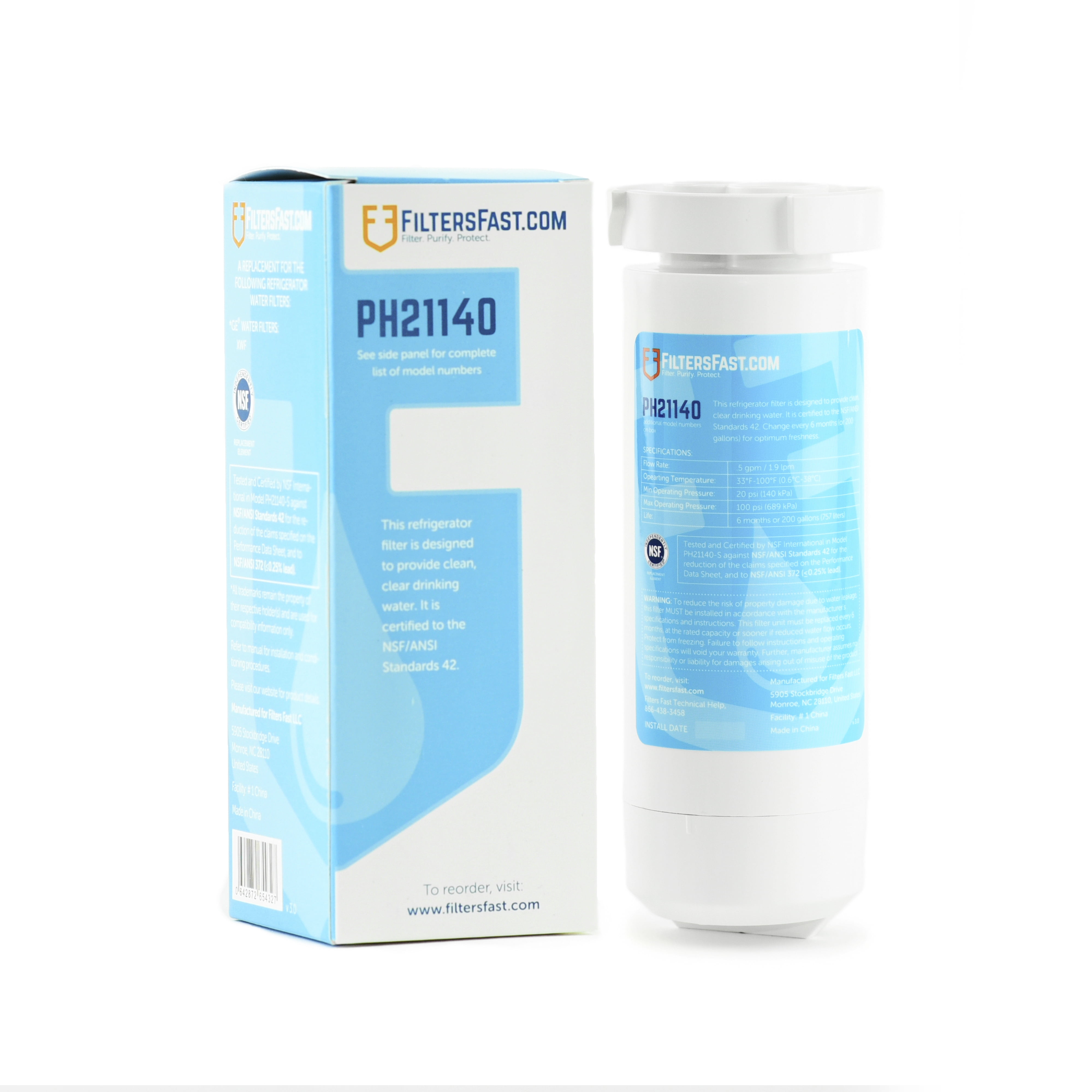 Filters Fast® PH21140 Replacement for GE XWF Refrigerator Filter