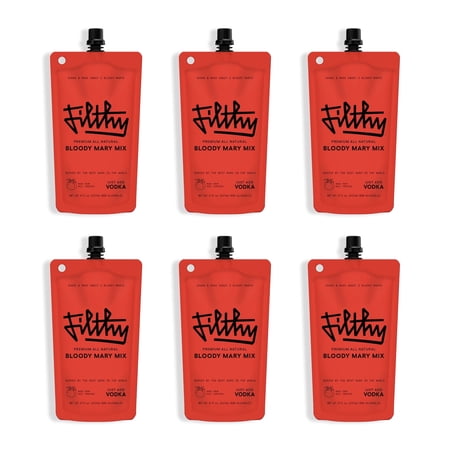 Filthy Bloody Mary Mix Premium Cocktail Mixer, 8oz Pouch (6-Pack)
