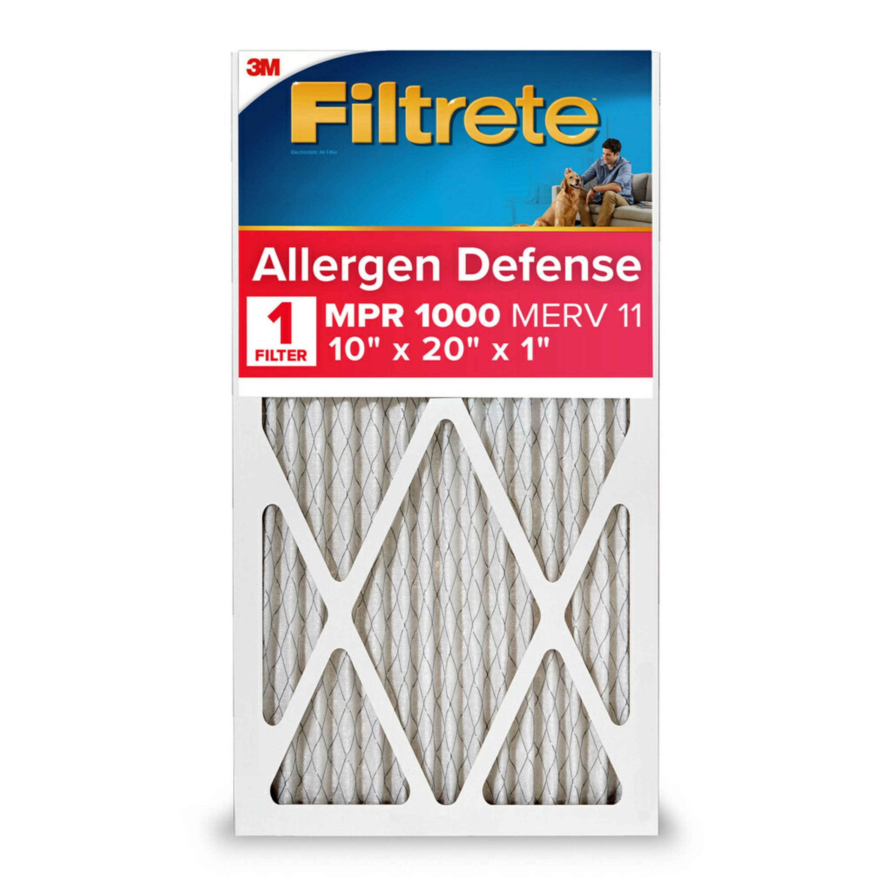 Filtrete 10x20x1 Air Filter MPR 1000 MERV 11 Allergen Defense 1 Filter