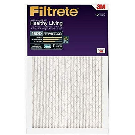 Filtrete 12x12x1, AC Furnace Air Filter, MPR 1500, Healthy Living Ultra Allergen, 2-Pack
