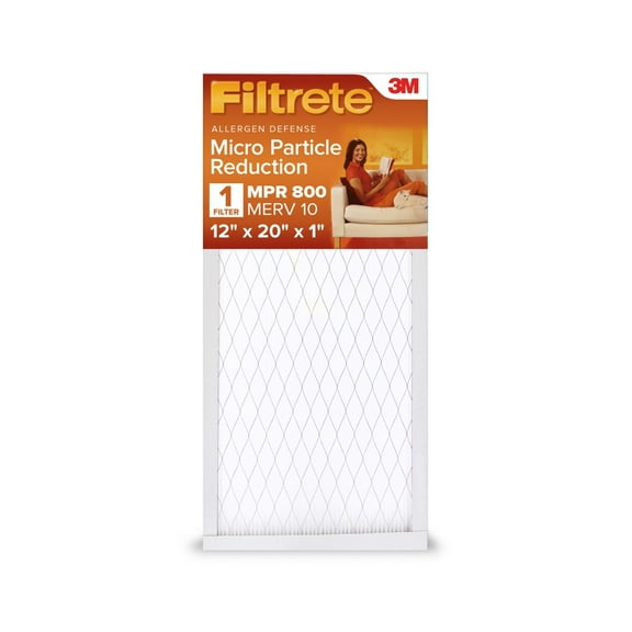 Filtrete 12x20x1 HVAC Furnace Air Filter, MPR 800 MERV 10, Micro Particle Reduction, 1 Filter
