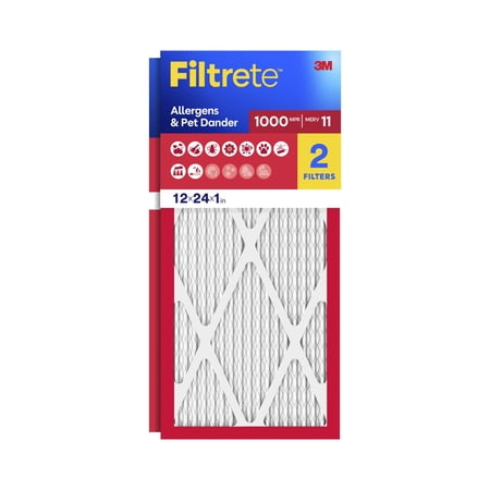 Filtrete 12x24x1 HVAC Furnace Air Filter, MPR 1000 MERV 11, Allergens & Pet Dander, 2 Pack price history and forecast - Filtrete 9820-2PK-3