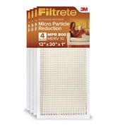 Filtrete 12x30x1 HVAC Furnace Air Filter, MPR 800 MERV 10, Micro Particle Reduction, 4 Pack