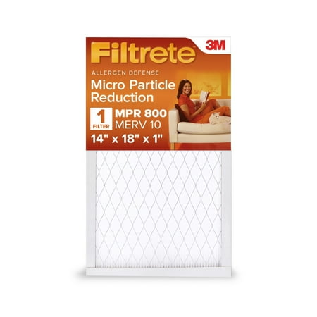 Filtrete 14x18x1 HVAC Furnace Air Filter, MPR 800 MERV 10, Micro Particle Reduction, 1 Filter