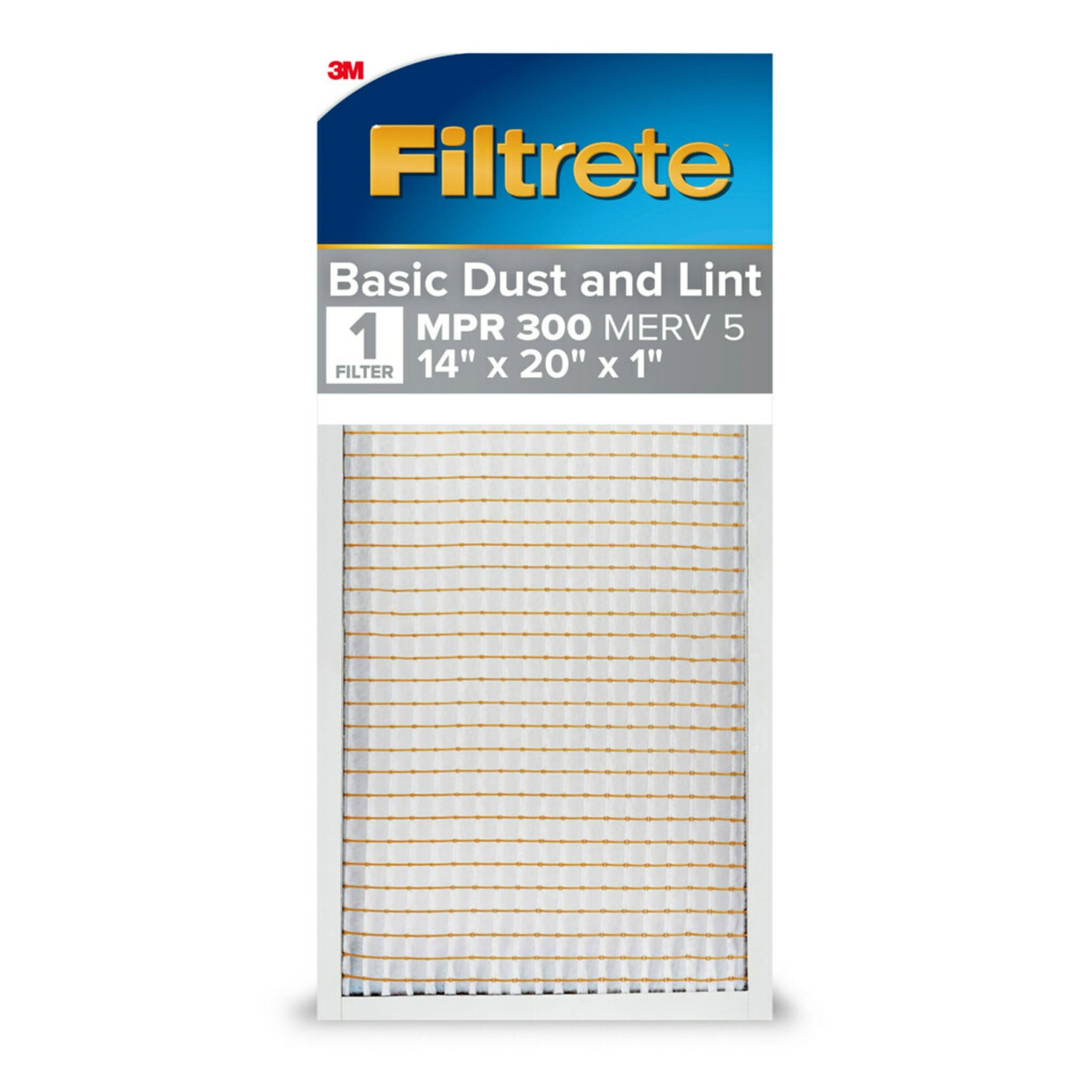 Filtrete 14x20x1 Air Filter, MPR 300 MERV 5, Dust Reduction, 1 Filter