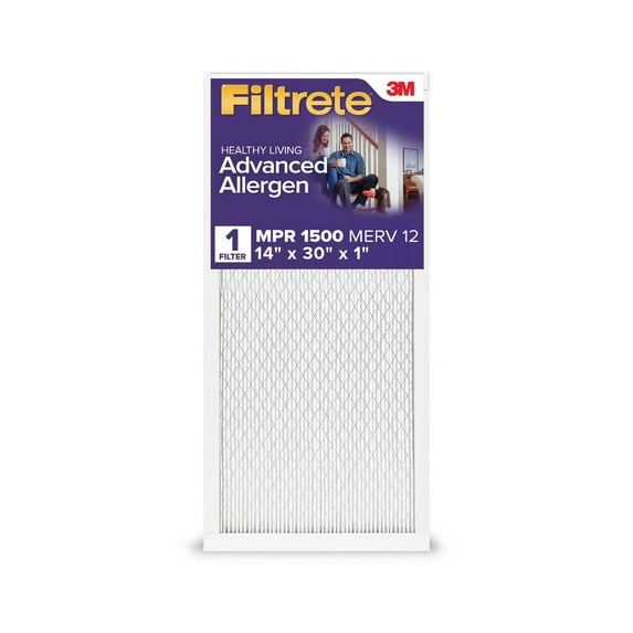 Filtrete 14x30x1 Air Filter, MPR 1500 MERV 12, Advanced Allergen Reduction, 1 Filter