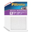 thumbnail image 1 of Filtrete 14x36x1 HVAC Furnace Air Filter, MPR 1500 MERV 12, Advanced Allergen Reduction, 6 Pack, 1 of 13
