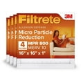 thumbnail image 1 of Filtrete 16x16x1 HVAC Furnace Air Filter, MPR 800 MERV 10, Micro Particle Reduction, 4 Pack, 1 of 11