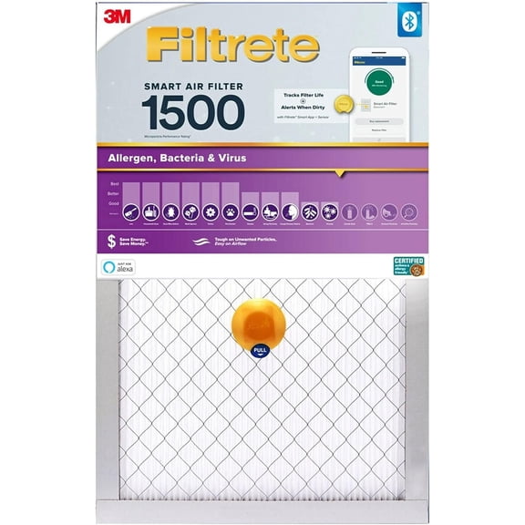 Filtrete 16x20x1 Smart Air Filter, MPR 1500 MERV 12, 1-Inch Allergen, Bacteria and Virus Air Filters for ACs and Furnaces, 2 Filters