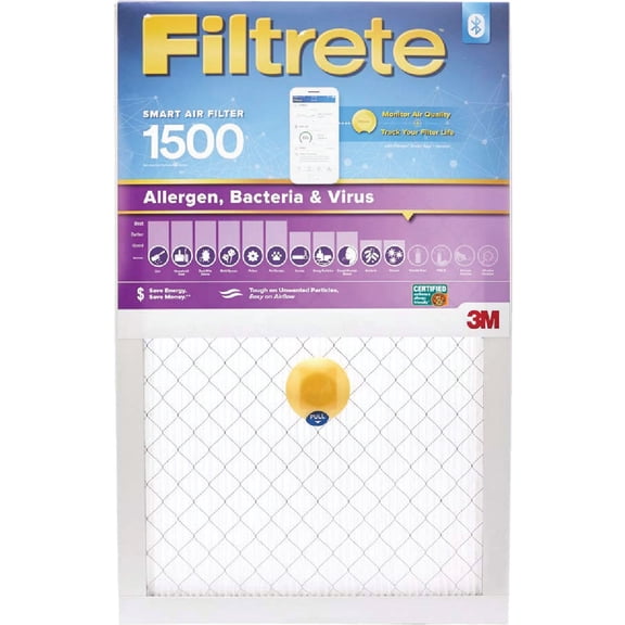 Filtrete 16x20x1 Smart Air Filter, MPR 1500 MERV 12, 1-Inch Allergen, Bacteria and Virus Air Filters for ACs and Furnaces, 2 Filters