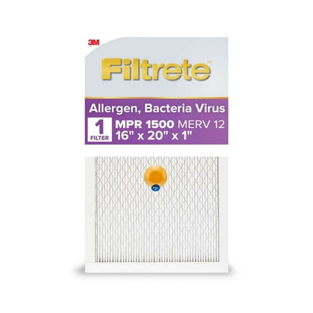 Filtrete - 16" x 20" x 1" Allergen, Bacteria and Virus Smart Air Filter - White