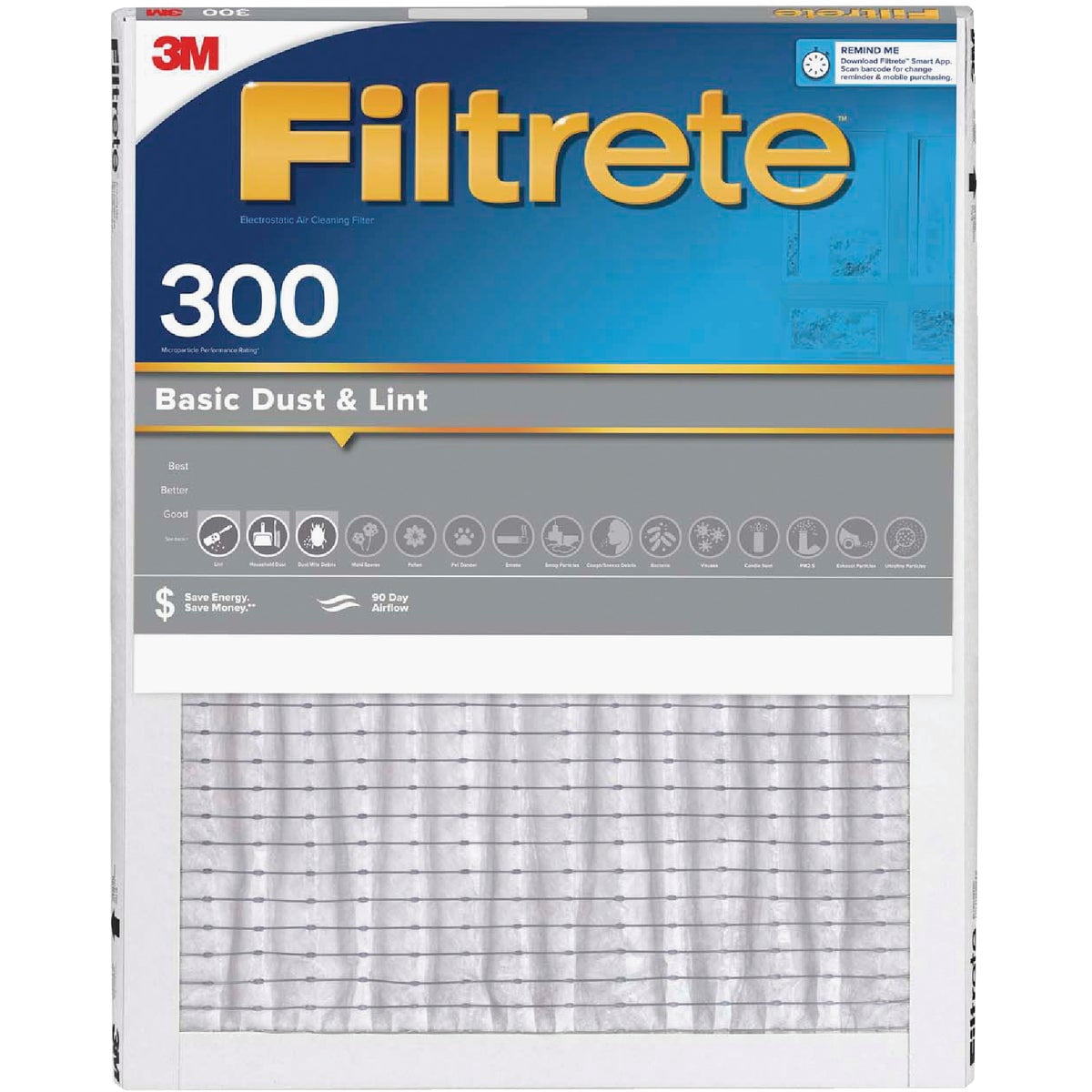 Filtrete 16x25x1 Air Filter, 3M MERV 1 HVAC Flat Furnace Filter Replacement, 6-Pack (Actual Size 15.98x25x0.98 in)