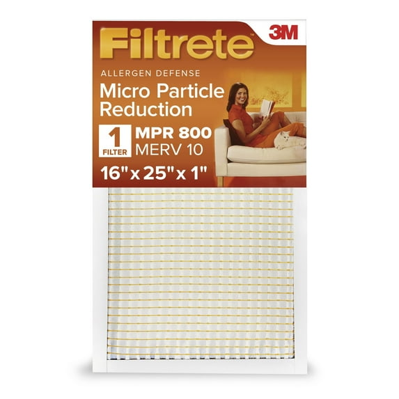 Filtrete 16x25x1 HVAC Furnace Air Filter, MPR 800 MERV 10, Micro Particle Reduction, 1 Filter