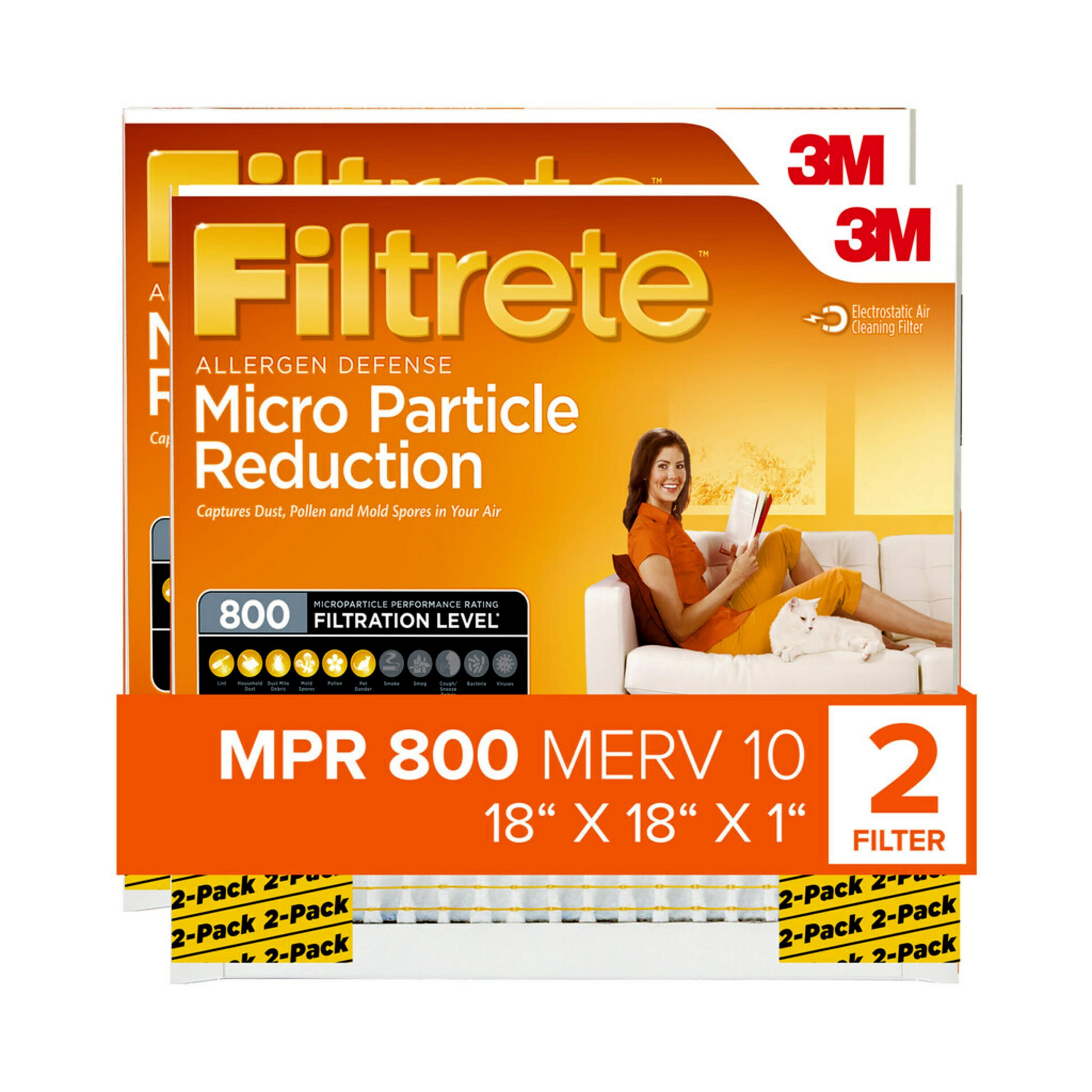 Filtrete 18x18x1 Air Filter MPR 800 MERV 10 Micro Particle Reduction filtrete-18x18x1-air-filter-mpr-800-merv-10-micro-particle-reduction
