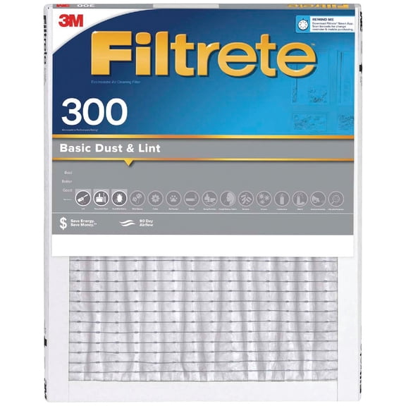 Filtrete 20x20x1 Air Filter, 3M MERV 5 HVAC AC Furnace Filter Replacement, 6-Pack Actual Size 19.69x19.69x0.88 in