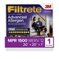 thumbnail image 1 of Filtrete 20x20x1 Air Filter, MPR 1500 MERV 12, Advanced Allergen Reduction, 1 New Filter, 1 of 18