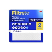 Filtrete 20x20x1 HVAC Furnace Air Filter, MPR 1900 MERV 13, Allergens Bacteria, Viruses & Air Pollutants, 2 Pack