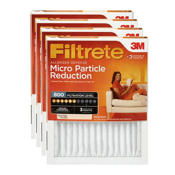 Filtrete 20x20x1, MERV 10, Micro Particle Reduction HVAC Furnace Air Filter, 800 MPR, 4 Filters